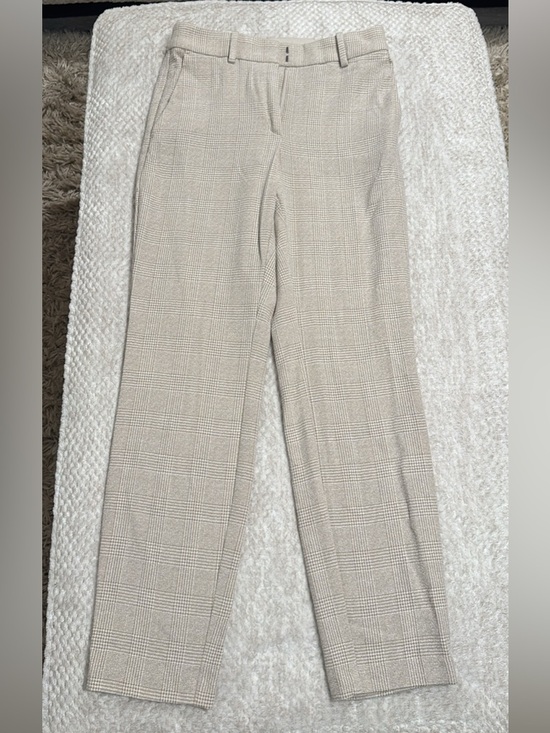 H&M Pants - H&M Beige Plaid Straight-Leg Dress Pants